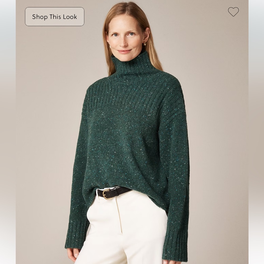 J. Crew Ribbed turtleneck sweater in donegal wool blend